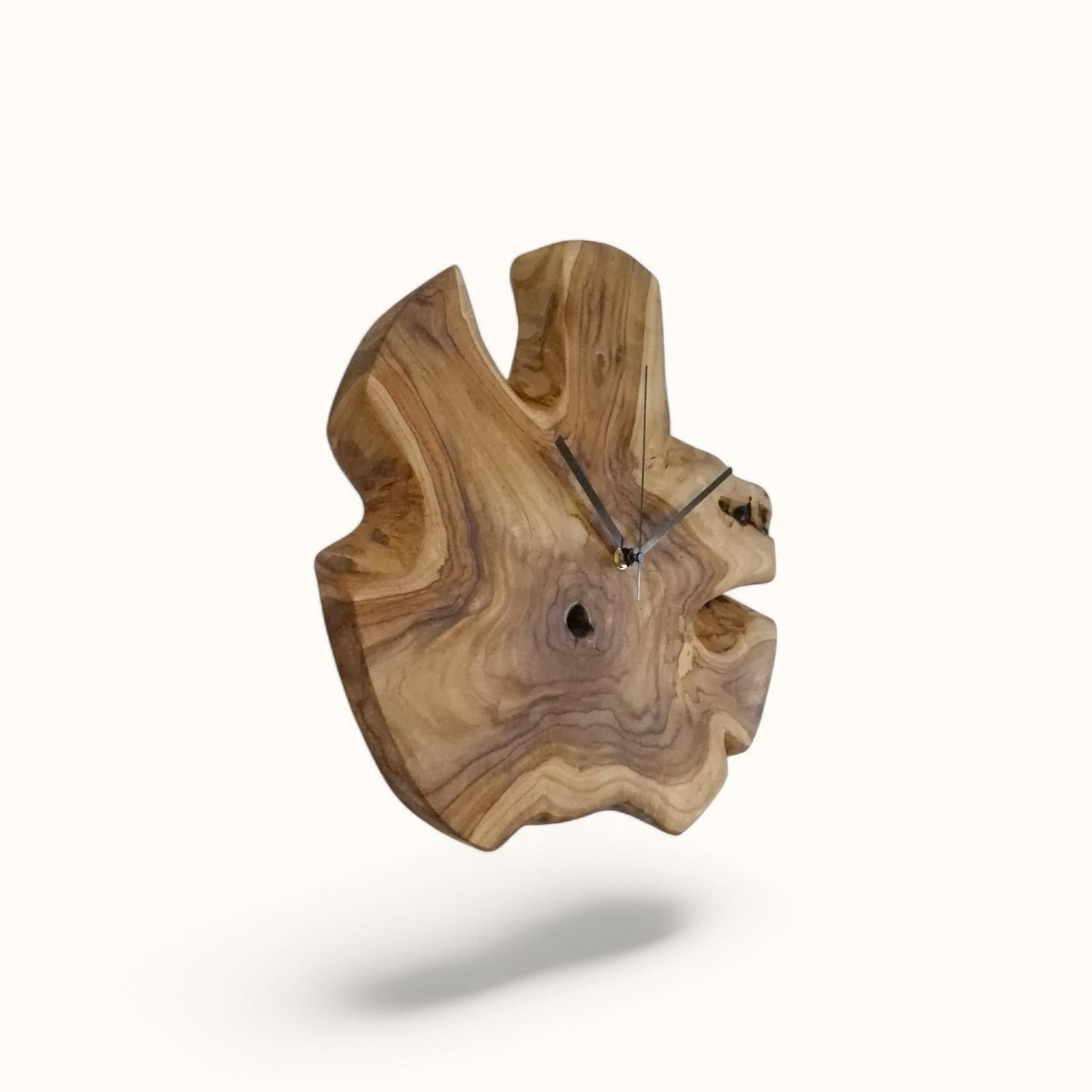 Wanduhr Teak ohne Rahmen - 38cm