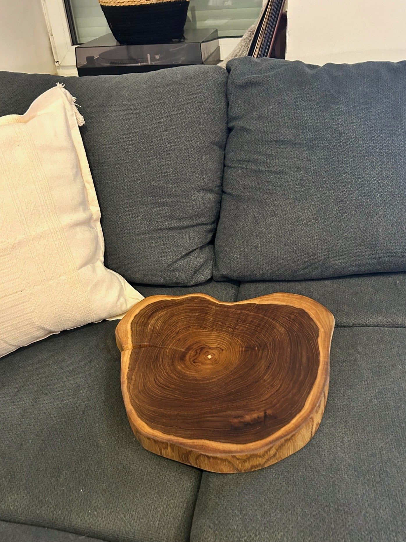 Sofatablett- Teak Holz - Couch Ablage