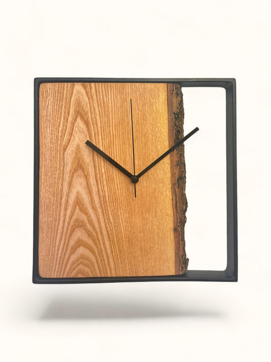 Wanduhr Esche - Quadratisch