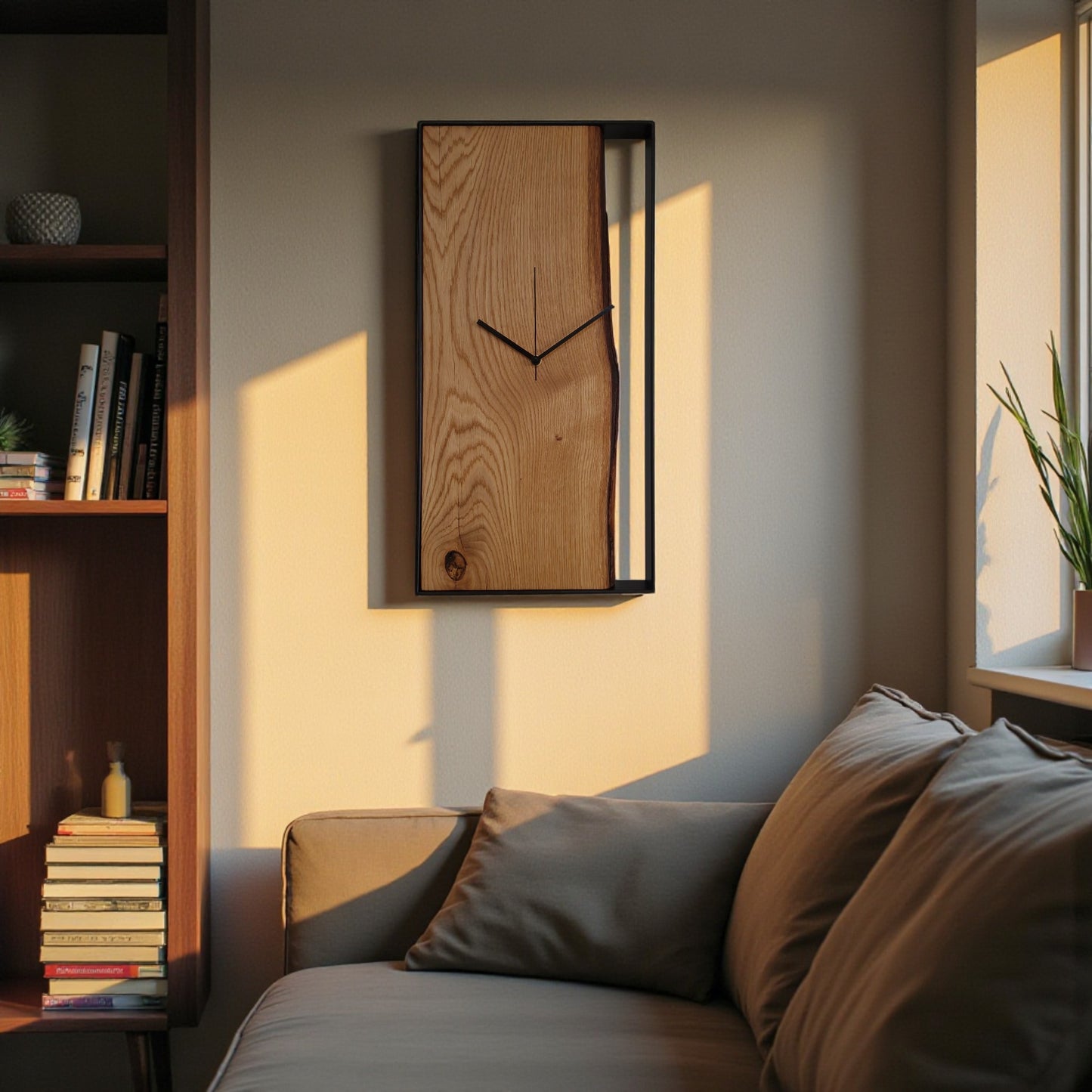 Wanduhr Eiche - länglich 60cm