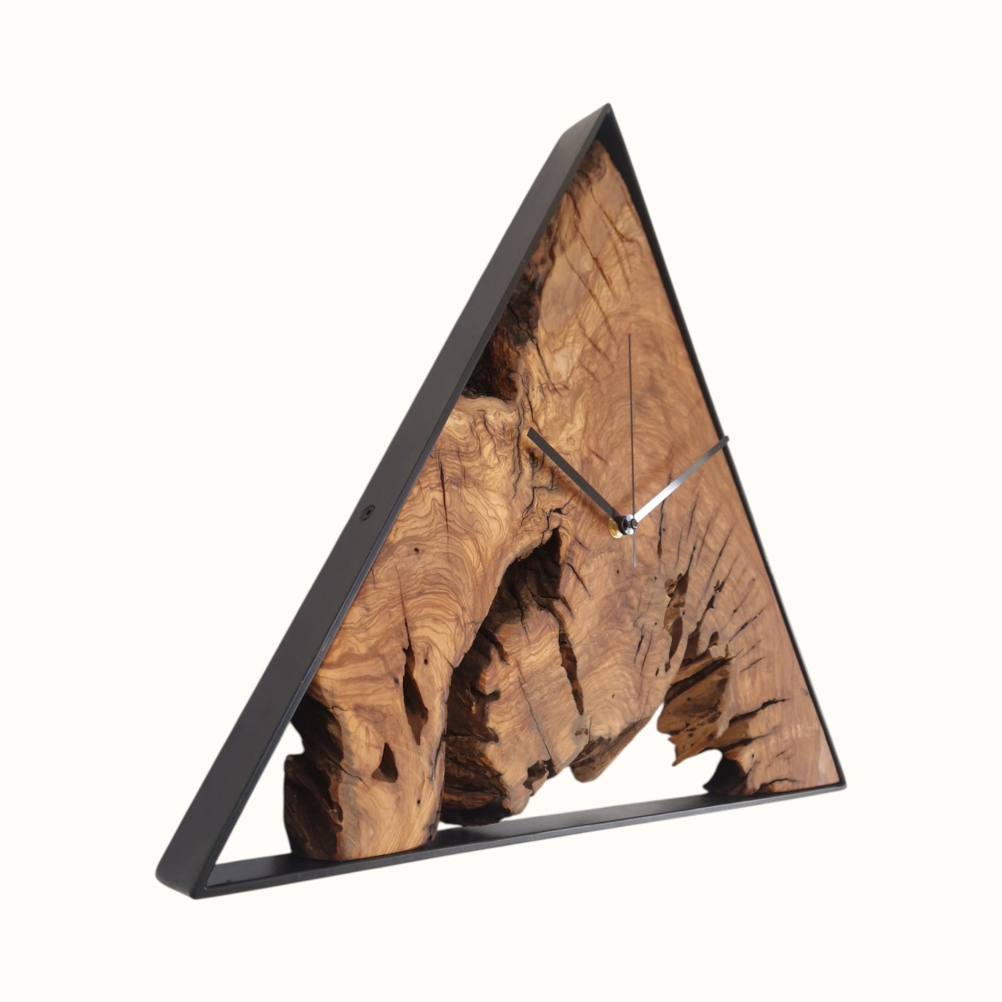 Wanduhr Olive - dreieckig groß