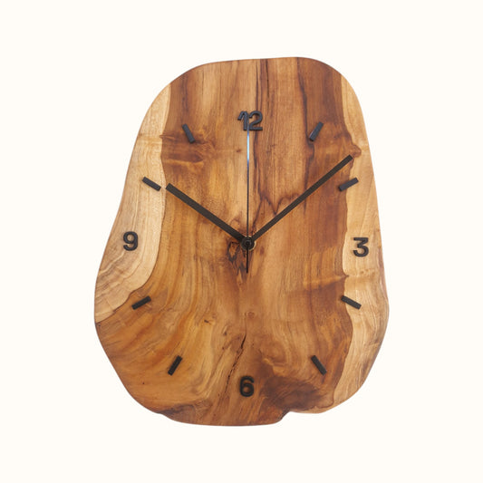 Wanduhr Teak ohne Rahmen - 33x27cm