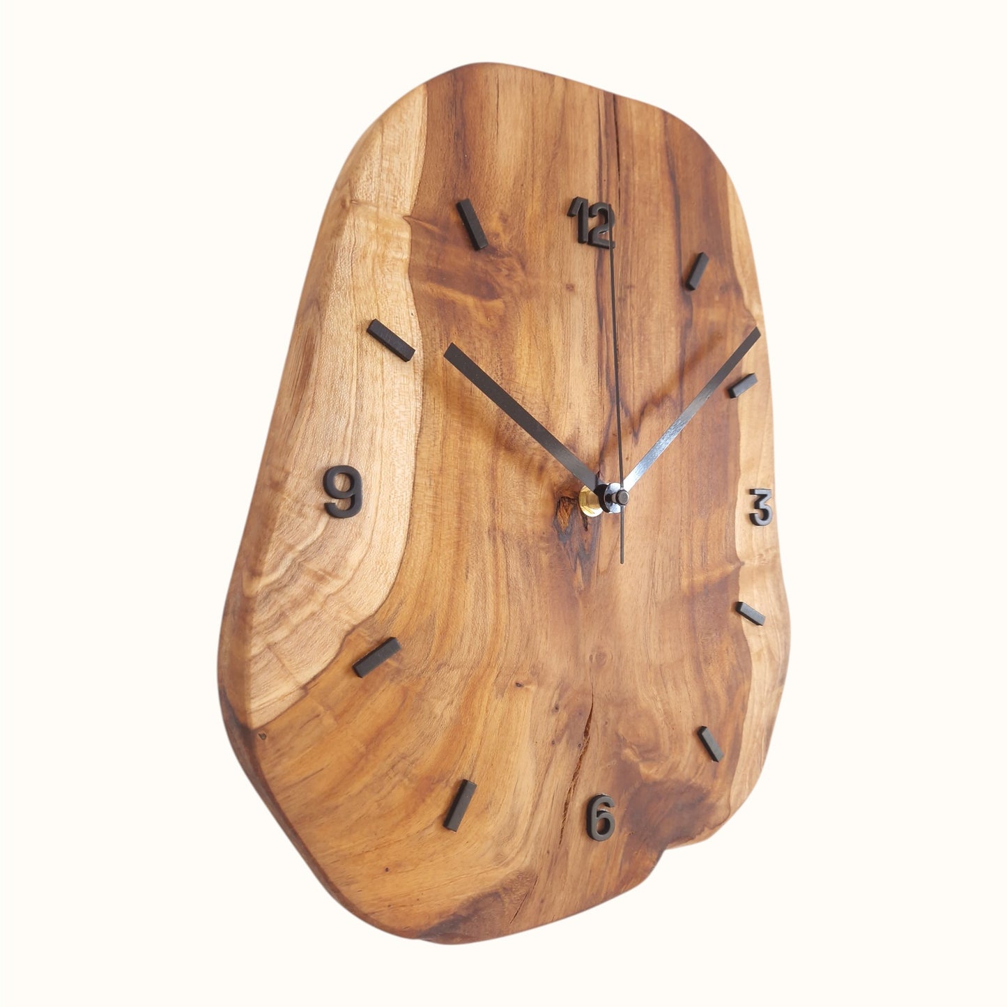 Wanduhr Teak ohne Rahmen - 33x27cm